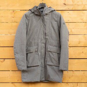 The North Face Women's Grey Puffer Jacket - Hooded, Water-Resistant